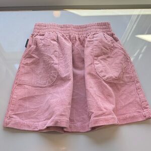 Girls' Pink Corduroy Skirt with Pockets